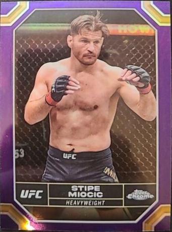 Stipe Miocic 2024 Topps Chrome UFC Base #181 Purple Refractor