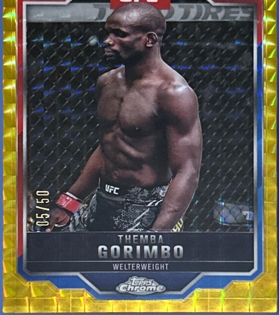 Themba Gorimbo 2025 Topps Chrome UFC Base #164 Gold Geometric Refractor