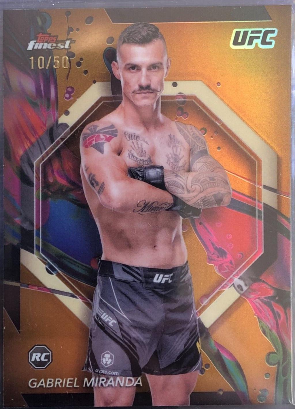 Gabriel Miranda 2024 Topps Finest UFC Base Common #67 Gold Refractor