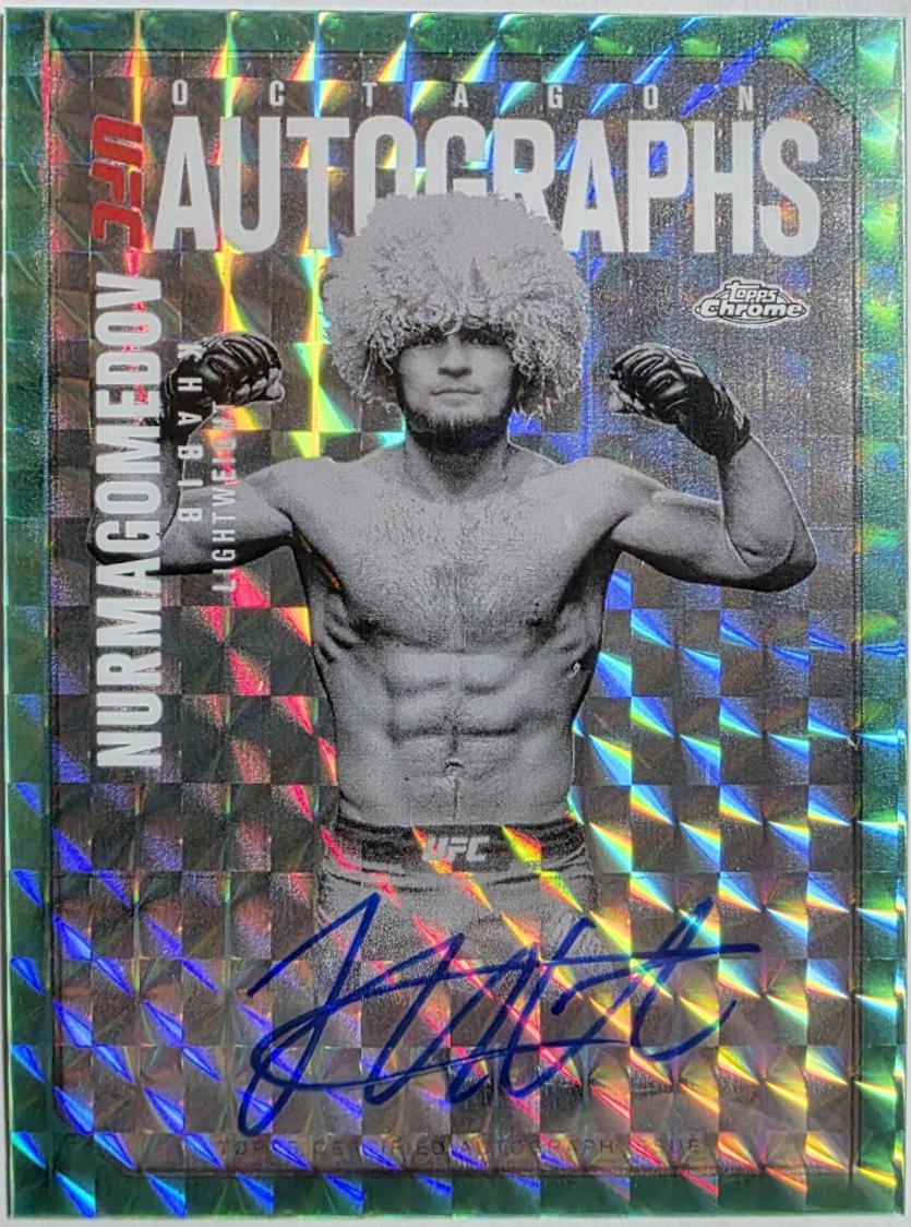 Khabib Nurmagomedov 2025 Topps Chrome UFC Octagon Legends Autographs #OLA-KN Geometric Aqua Refractor