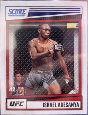 Israel Adesanya 2022 Panini Chronicles UFC Base Score #193 Blue