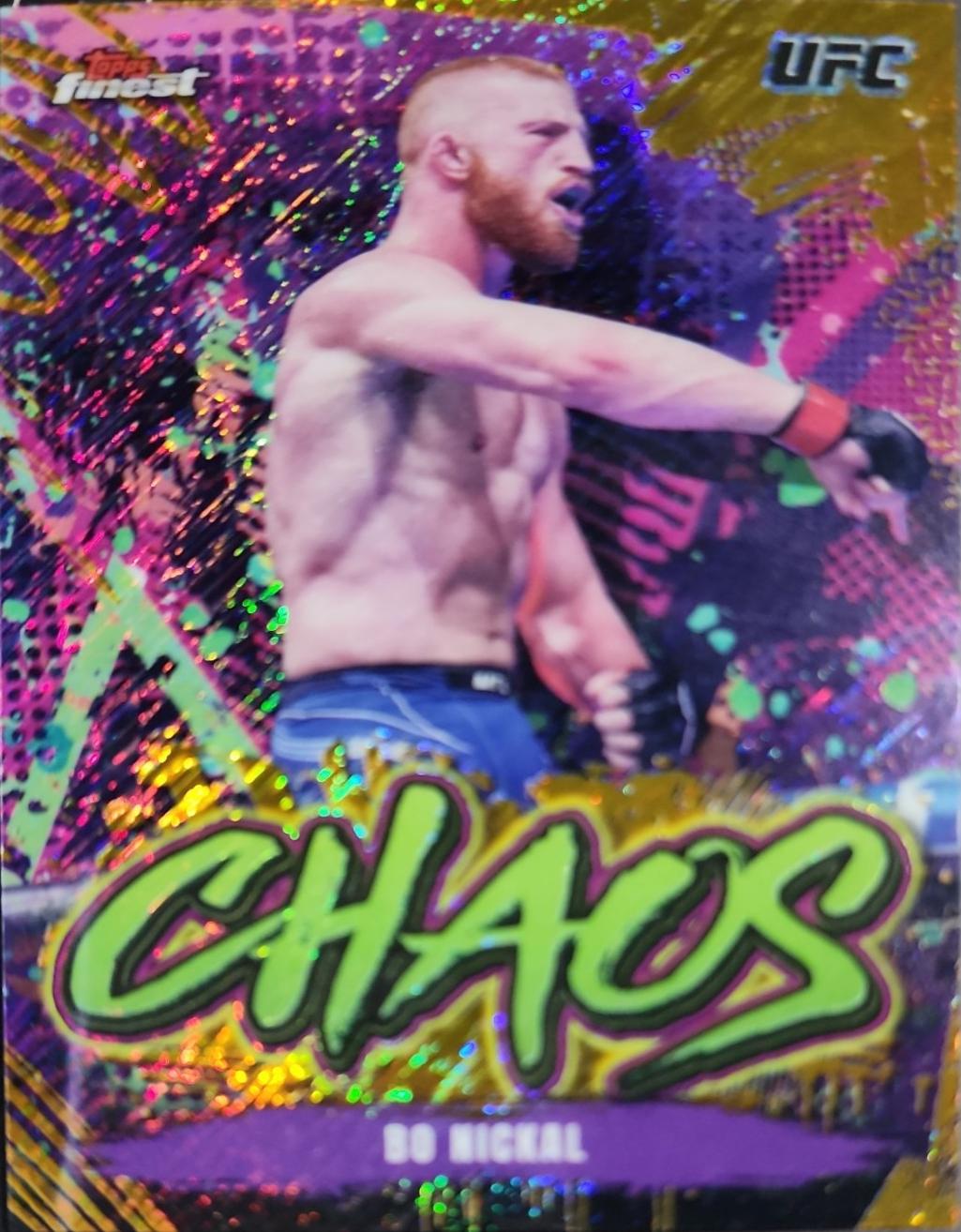 Bo Nickal 2024 Topps Finest UFC Chaos #CHA-13 Gold Shimmer Refractor