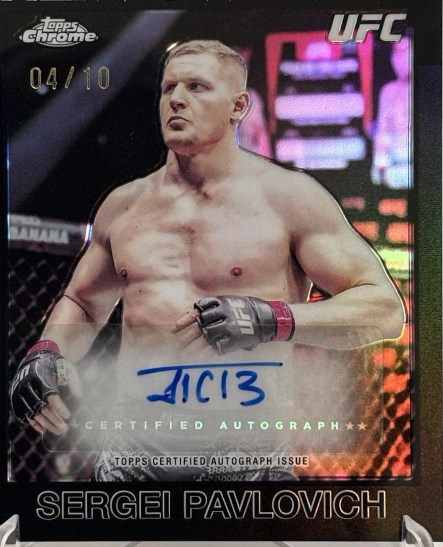 Sergei Pavlovich 2026 Topps Chrome UFC 1986 Topps Signatures #86S-SP Black Refractor