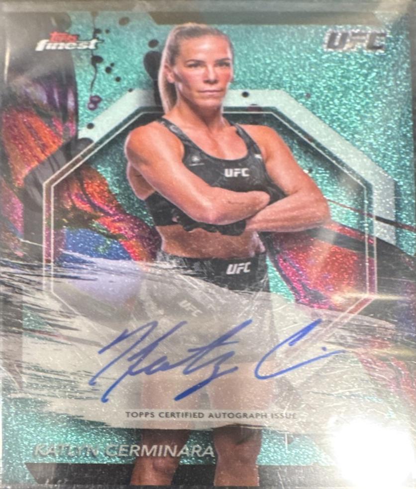 Katlyn Cerminara 2024 Topps Finest UFC Finest Autographs #FA-KCA Aqua Glitter Refractor
