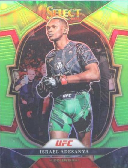 Israel Adesanya 2023 Panini Select UFC Concourse #6 Neon Green
