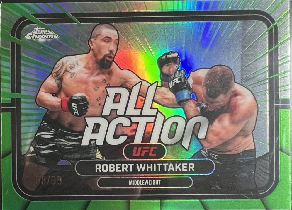 Robert Whittaker 2026 Topps Chrome UFC All-Action #AA-4 Green Refractor