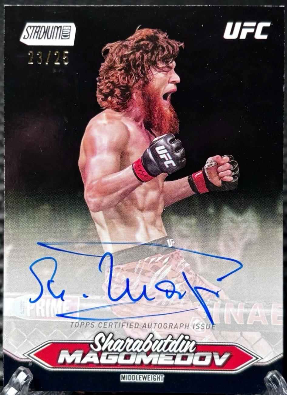 Shara Magomedov 2025 Topps Stadium Club UFC Base Autographs #BCA-SMV Black