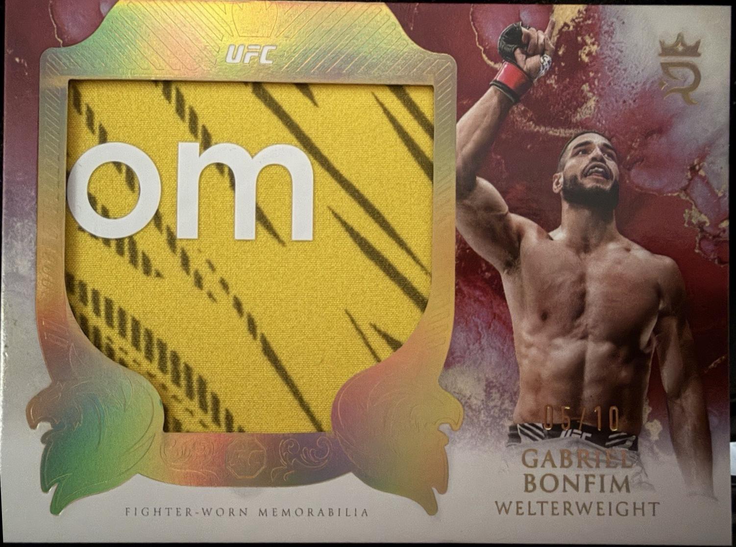 Gabriel Bonfim 2025 Topps Royalty UFC Rookie Jumbo Relics #RJR-GB Gold