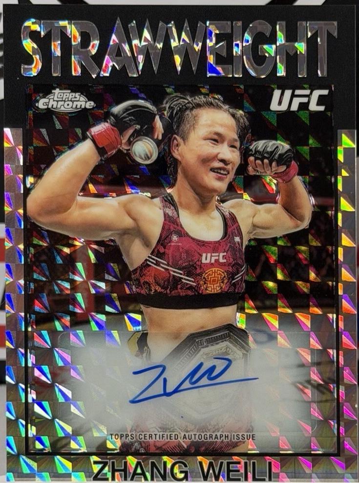 Zhang Weili 2026 Topps Chrome UFC 1986 Topps Signatures #86S-ZW Geometric Refractor