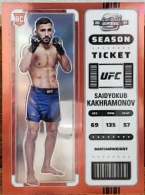 Saidyokub Kakhramonov 2023 Panini Chronicles UFC Base Contenders Optic Season Ticket #371 Red