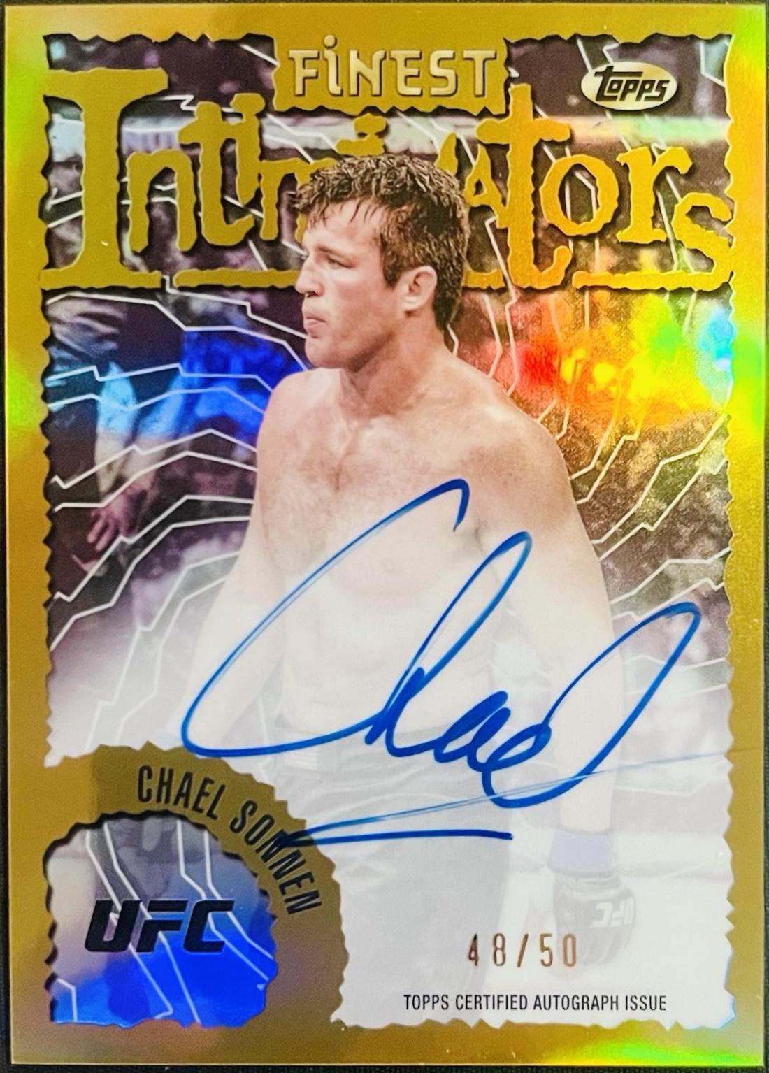 Chael Sonnen 2024 Topps Finest UFC Intimidators Autographs #IA-CSN Gold Refractor