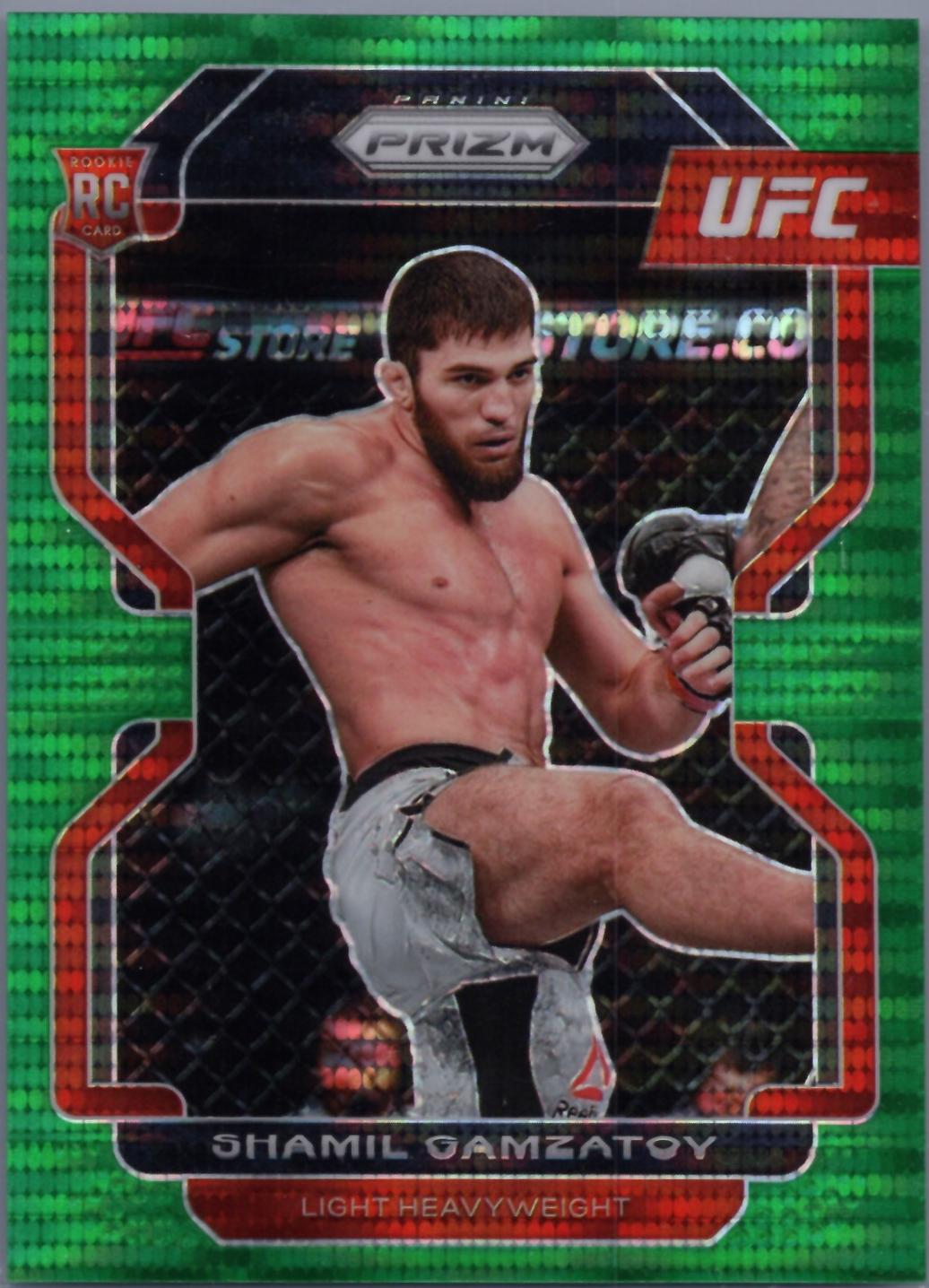 Shamil Gamzatov 2022 Panini Prizm UFC Base #182 Green Pulsar