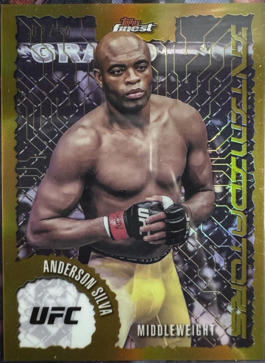 Anderson Silva 2025 Topps Finest UFC Intimidators #IT-11 Gold Refractor