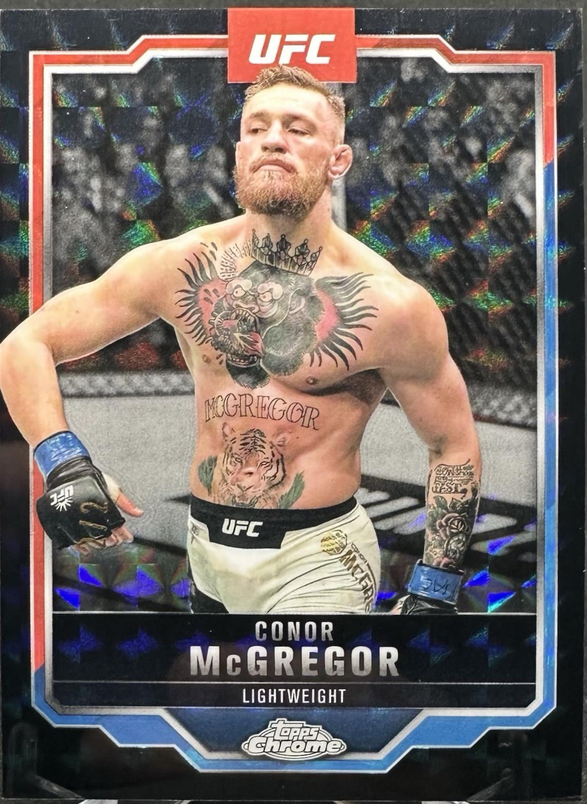 Conor McGregor 2025 Topps Chrome UFC Base #101 Black Geometric Refractor
