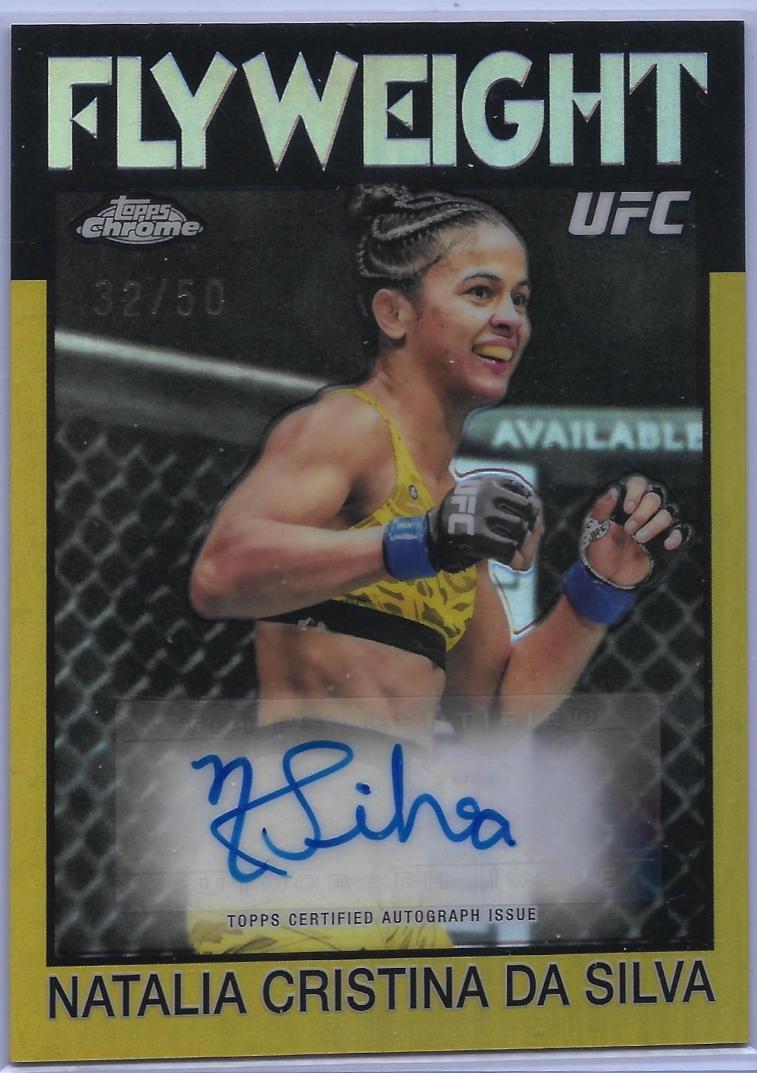 Natalia Silva 2026 Topps Chrome UFC 1986 Topps Signatures #86S-NS Gold Refractor