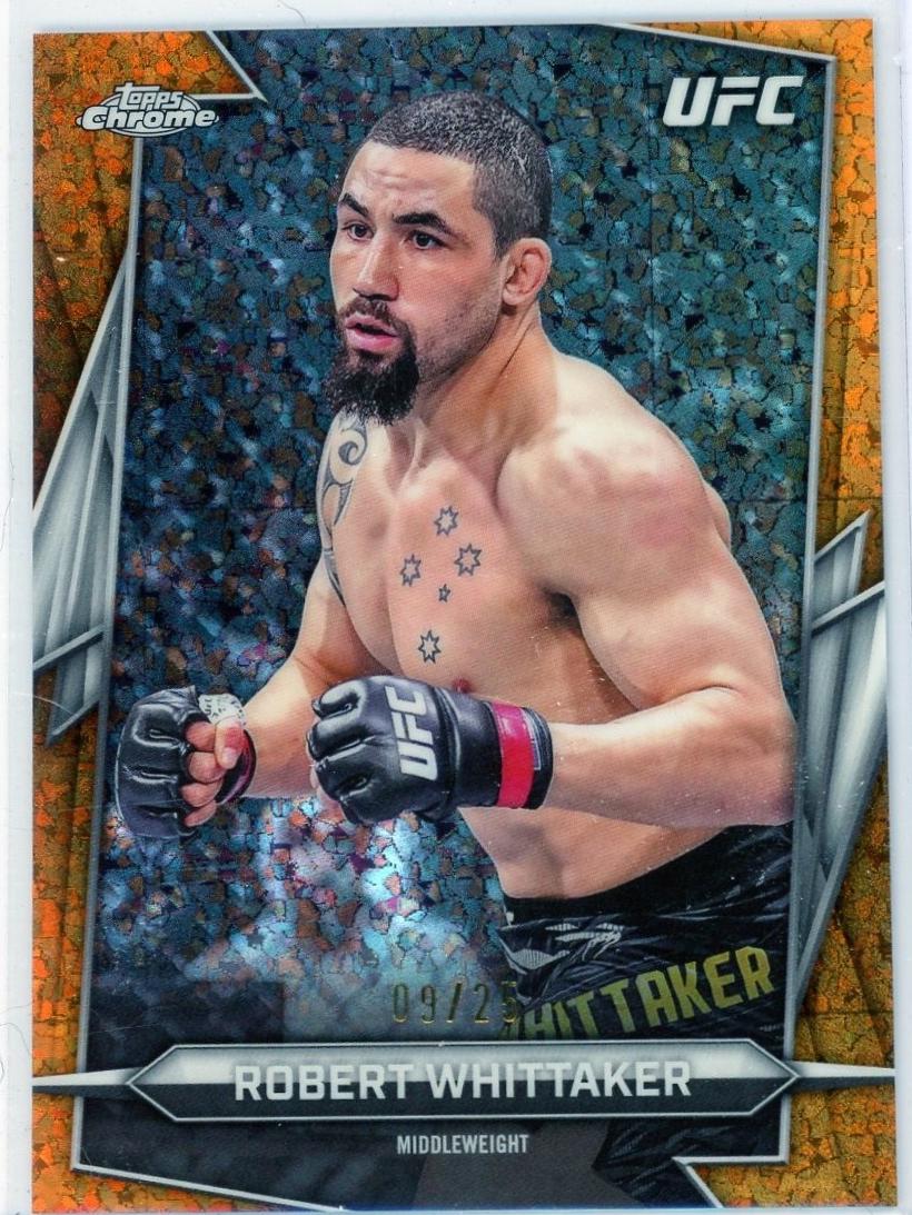 Robert Whittaker 2026 Topps Chrome UFC Base #161 Orange Mini Diamonds Refractor