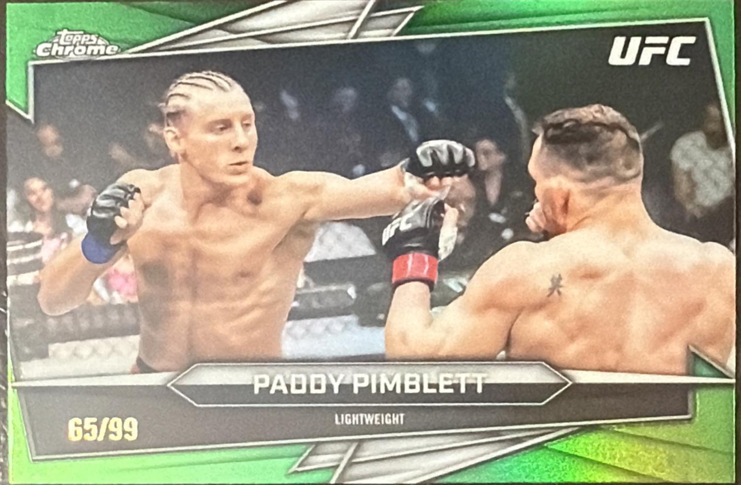 Paddy Pimblett 2026 Topps Chrome UFC Base #23 Green Refractor