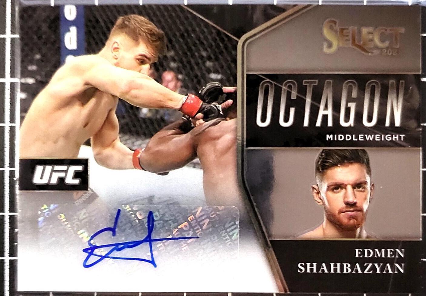 Edmen Shahbazyan 2021 Panini Select UFC Octagon Action Signatures #16 Disco Prizms