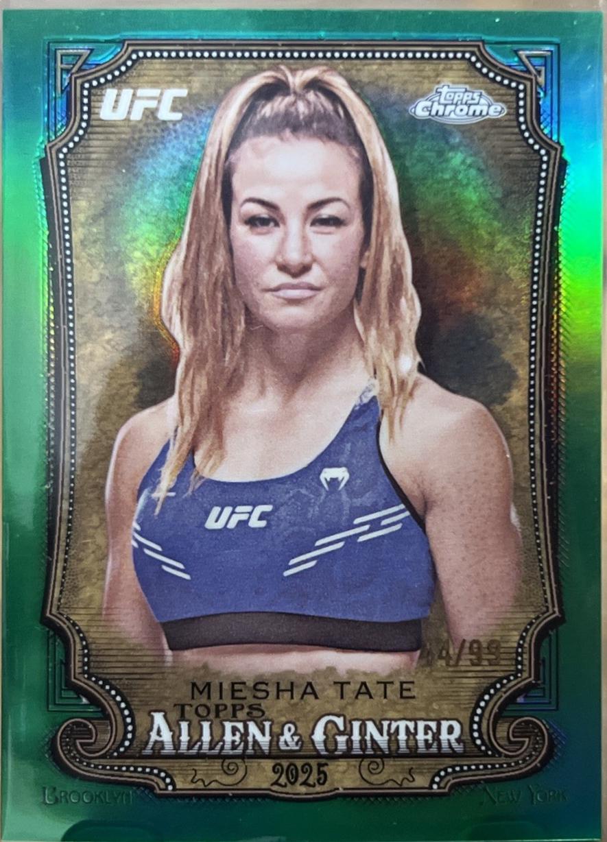 Miesha Tate 2025 Topps Chrome UFC Allen & Ginter #AAG-6 Green Refractor