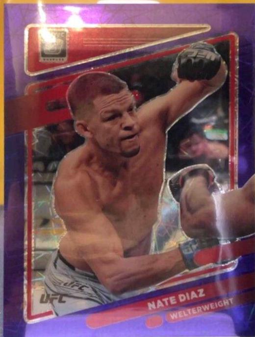 Nate Diaz 2022 Panini Donruss Optic UFC Base #23 Purple Velocity