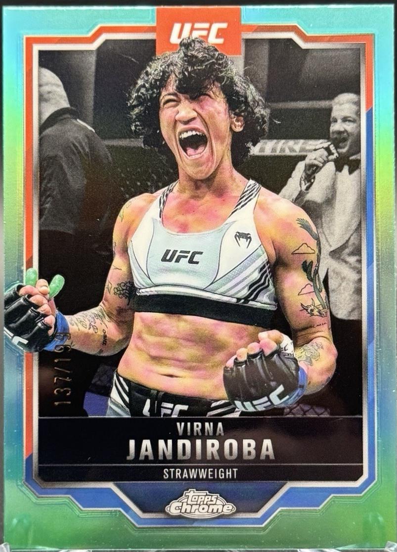 Virna Jandiroba 2025 Topps Chrome UFC Base #123 Aqua Refractor