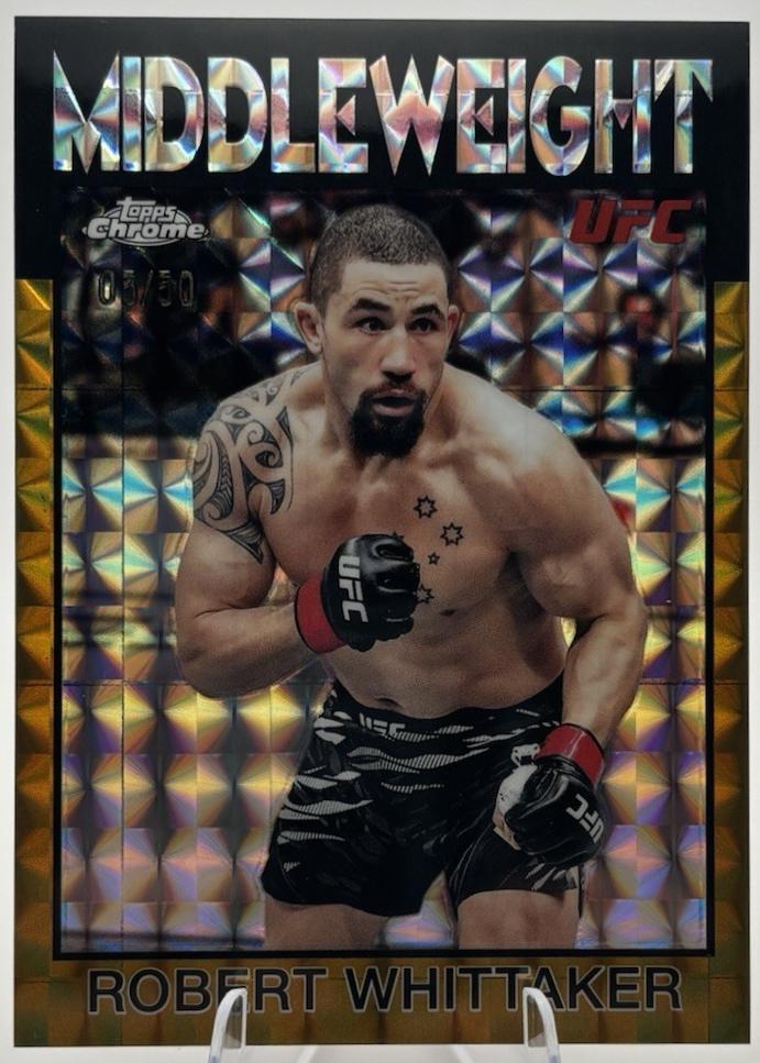 Robert Whittaker 2026 Topps Chrome UFC 1986 Topps #86-2 Gold Geometric Refractor