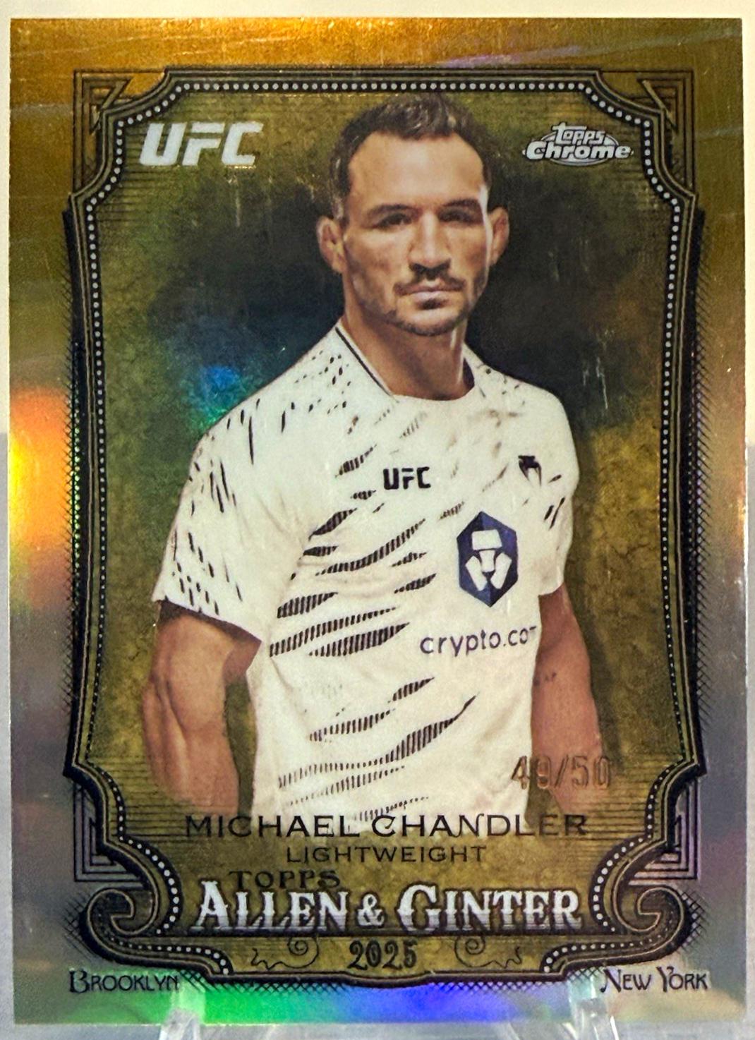 Michael Chandler 2025 Topps Chrome UFC Allen & Ginter #AAG-17 Gold Refractor