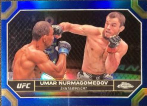 Umar Nurmagomedov 2024 Topps Chrome UFC Base #189 Blue Refractor