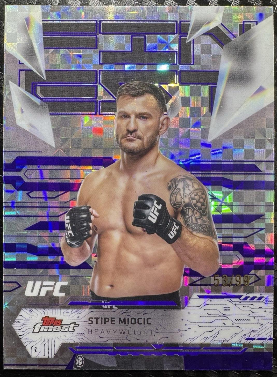 Stipe Miocic 2025 Topps Finest UFC Base Uncommon #192 Purple Checkerboard Refractor