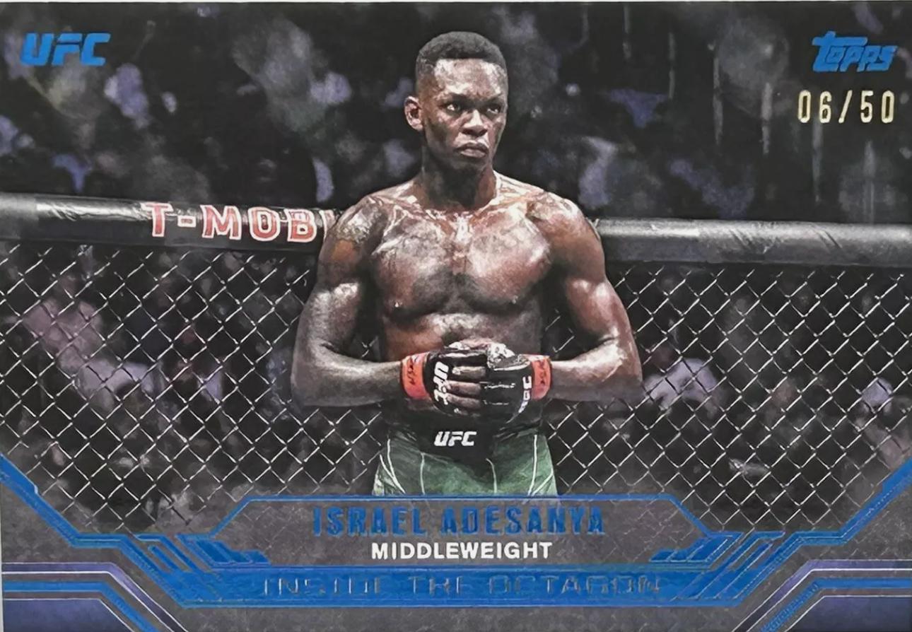 Israel Adesanya 2024 Topps Knockout UFC Inside the Octagon #ITO-18 Blue