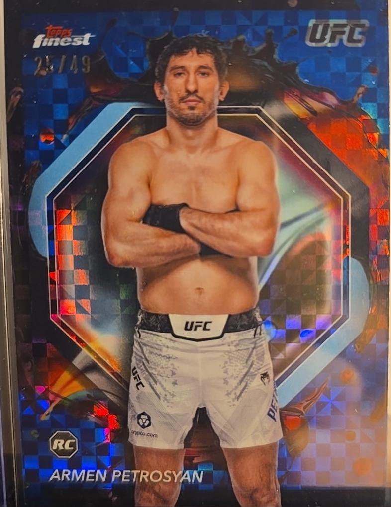 Armen Petrosyan 2024 Topps Finest UFC Base Rare #260 Blue Checkerboard Refractor