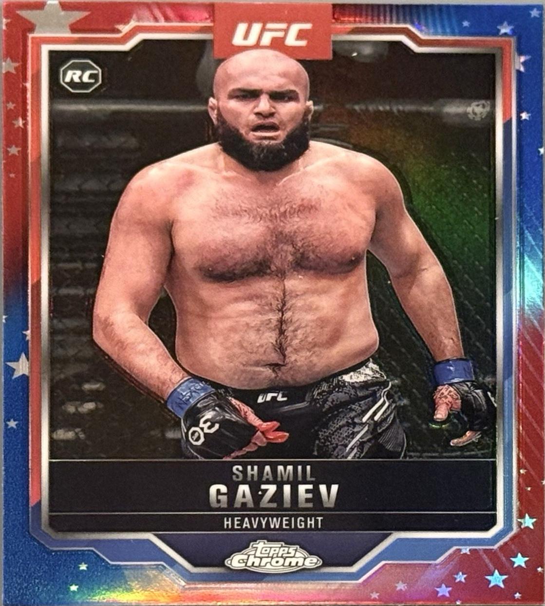 Shamil Gaziev 2025 Topps Chrome UFC Base #91 Red White Blue Refractor