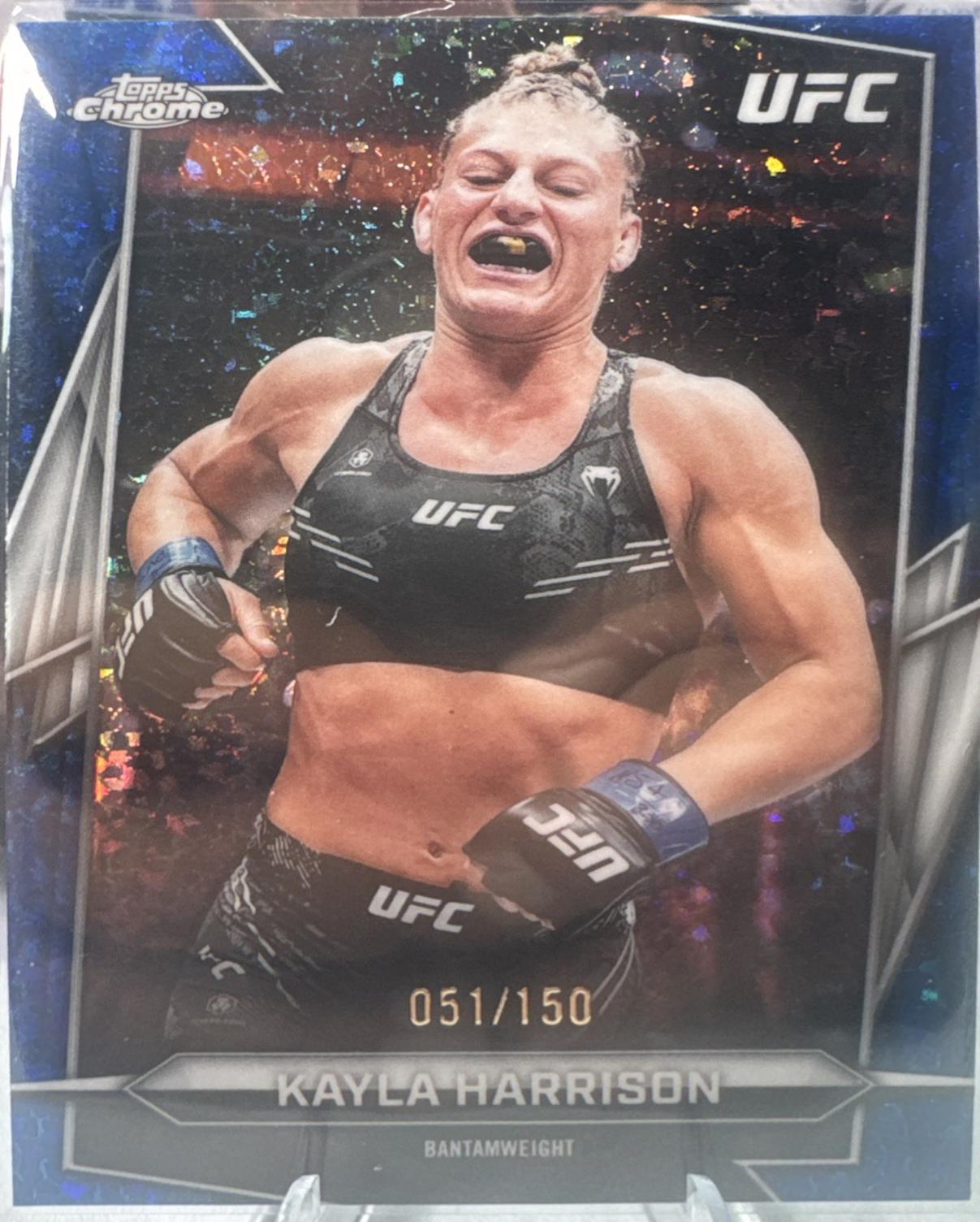 Kayla Harrison 2026 Topps Chrome UFC Base #55 Blue Refractor