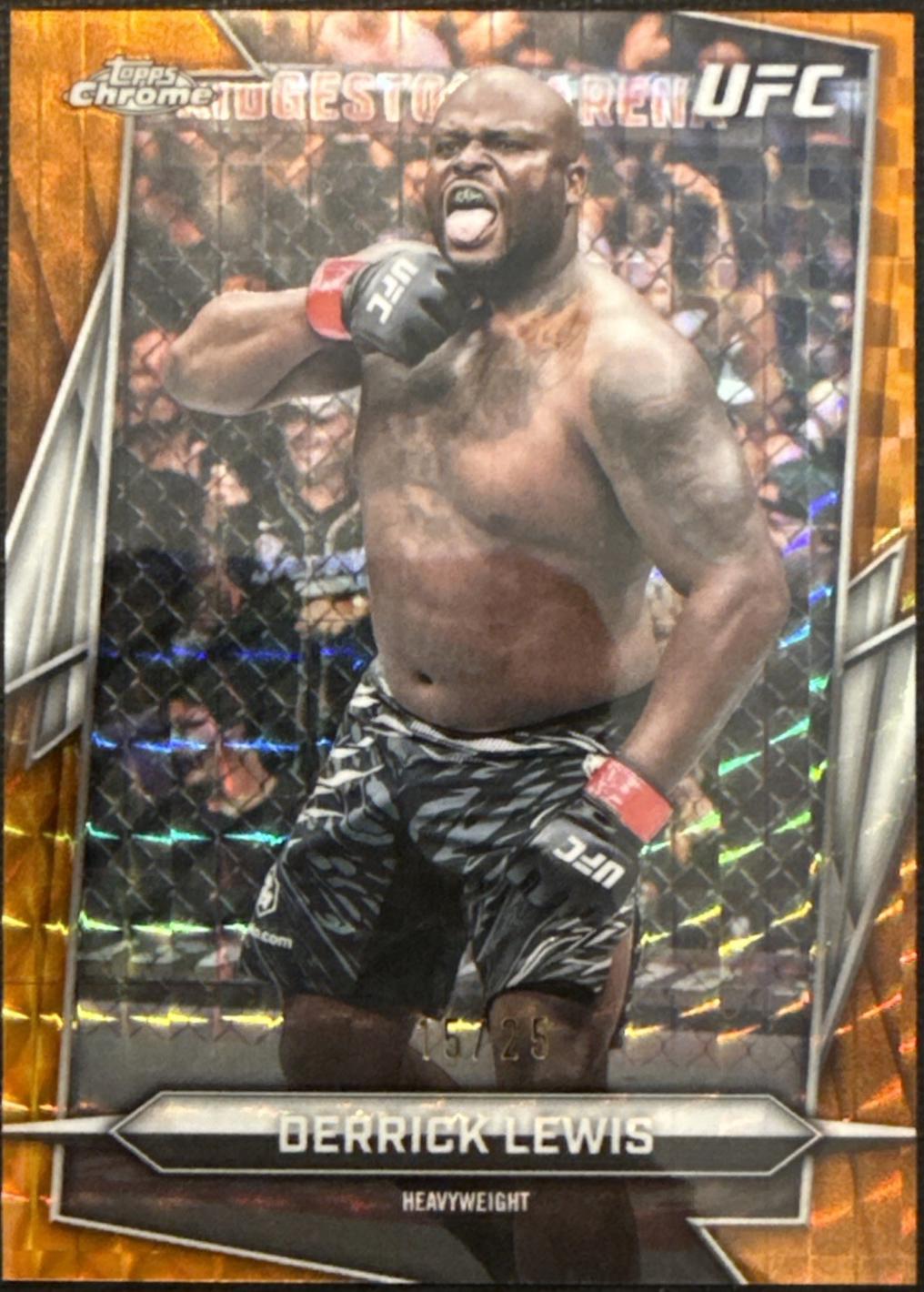 Derrick Lewis 2026 Topps Chrome UFC Base #82 Orange Geometric Refractor