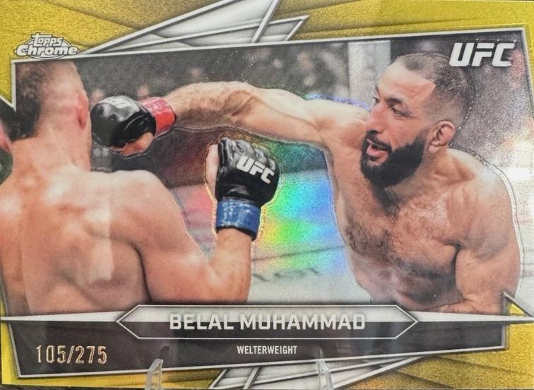 Belal Muhammad 2026 Topps Chrome UFC Base #101 Yellow Refractor