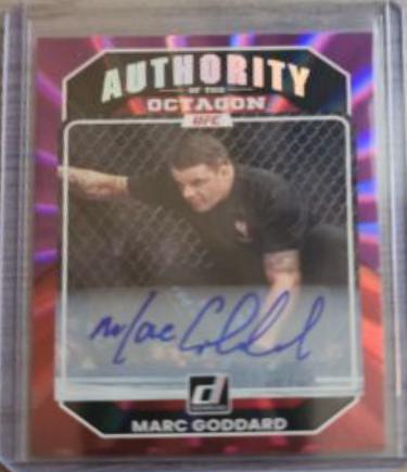 Marc Goddard 2023 Panini Donruss UFC Authority of the Octagon Signatures #225 Purple Laser