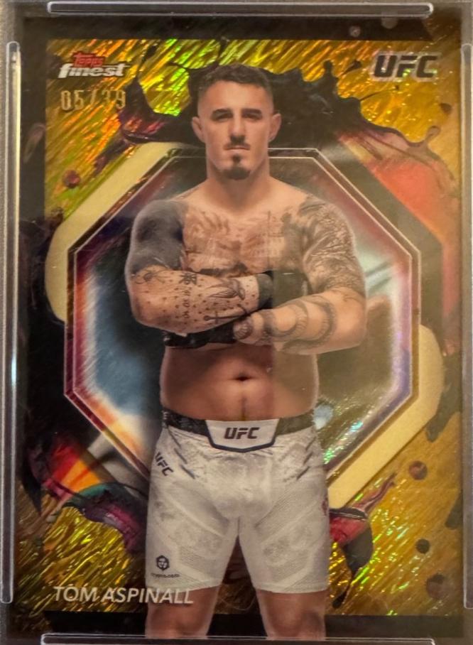 Tom Aspinall 2024 Topps Finest UFC Base Rare #251 Gold Shimmer Refractor