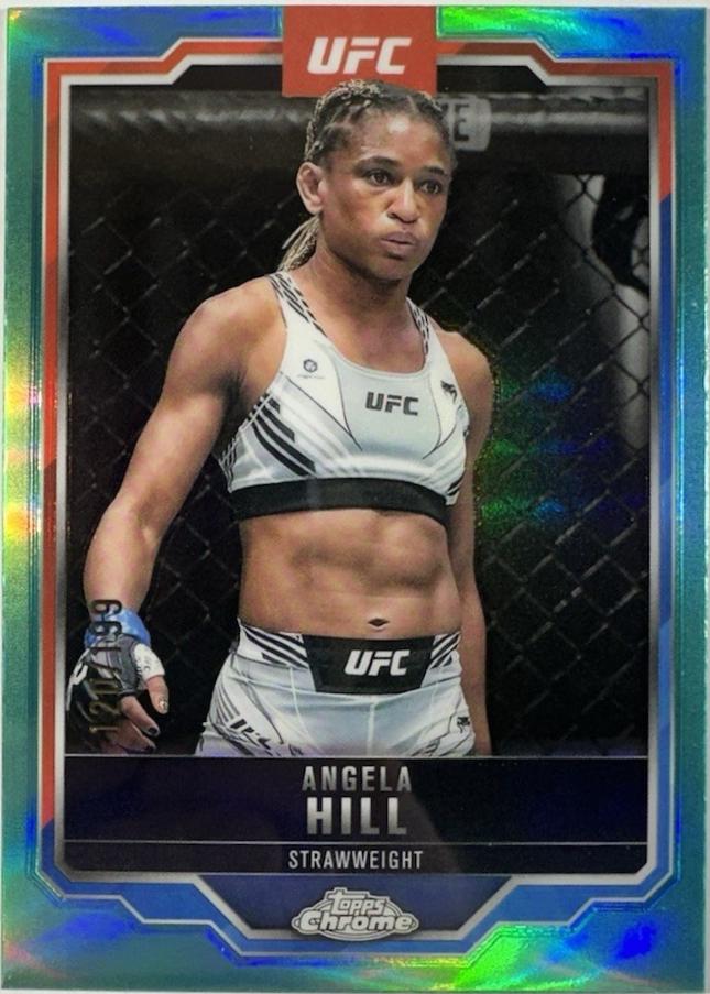 Angela Hill 2025 Topps Chrome UFC Base #124 Aqua Refractor