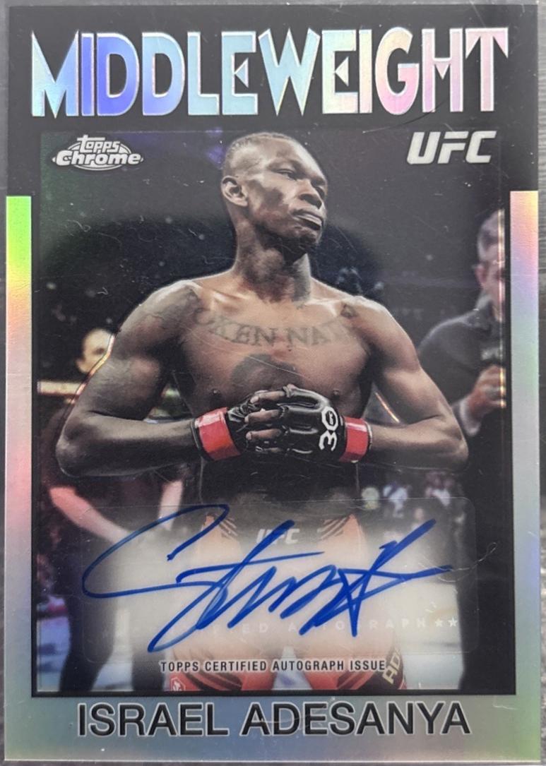 Israel Adesanya 2026 Topps Chrome UFC 1986 Topps Signatures #86S-IA Refractor