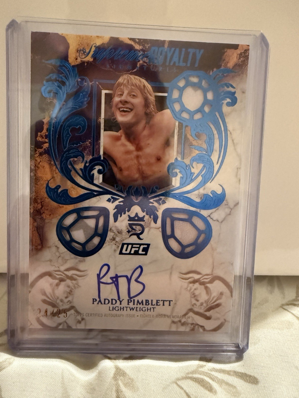 Paddy Pimblett 2025 Topps Royalty UFC Supreme Royalty Signatures #SUR-PP Blue