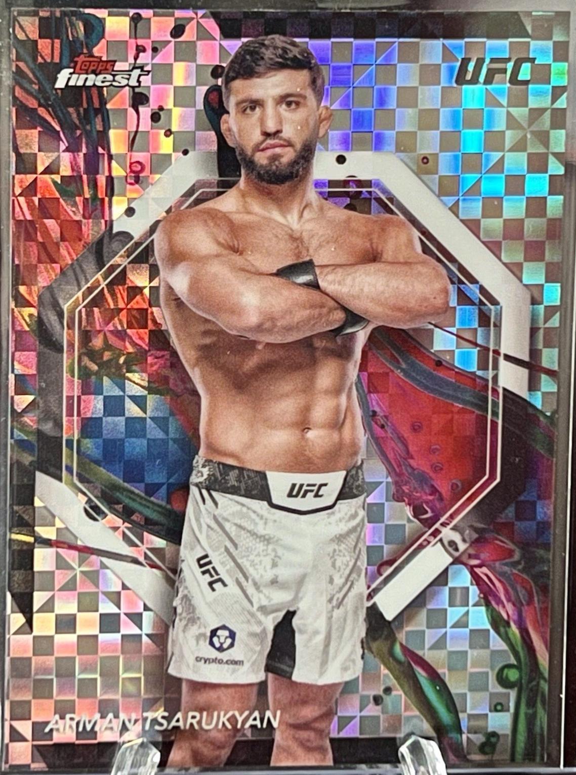 Arman Tsarukyan 2024 Topps Finest UFC Base Common #92 Checkerboard Refractor
