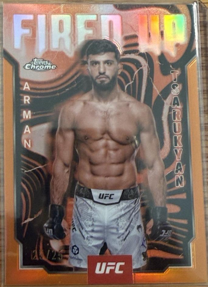 Arman Tsarukyan 2025 Topps Chrome UFC Fired Up #FUP-6 Orange