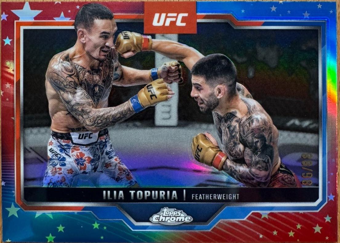 Ilia Topuria 2025 Topps Chrome UFC Base #43 Red White Blue Refractor