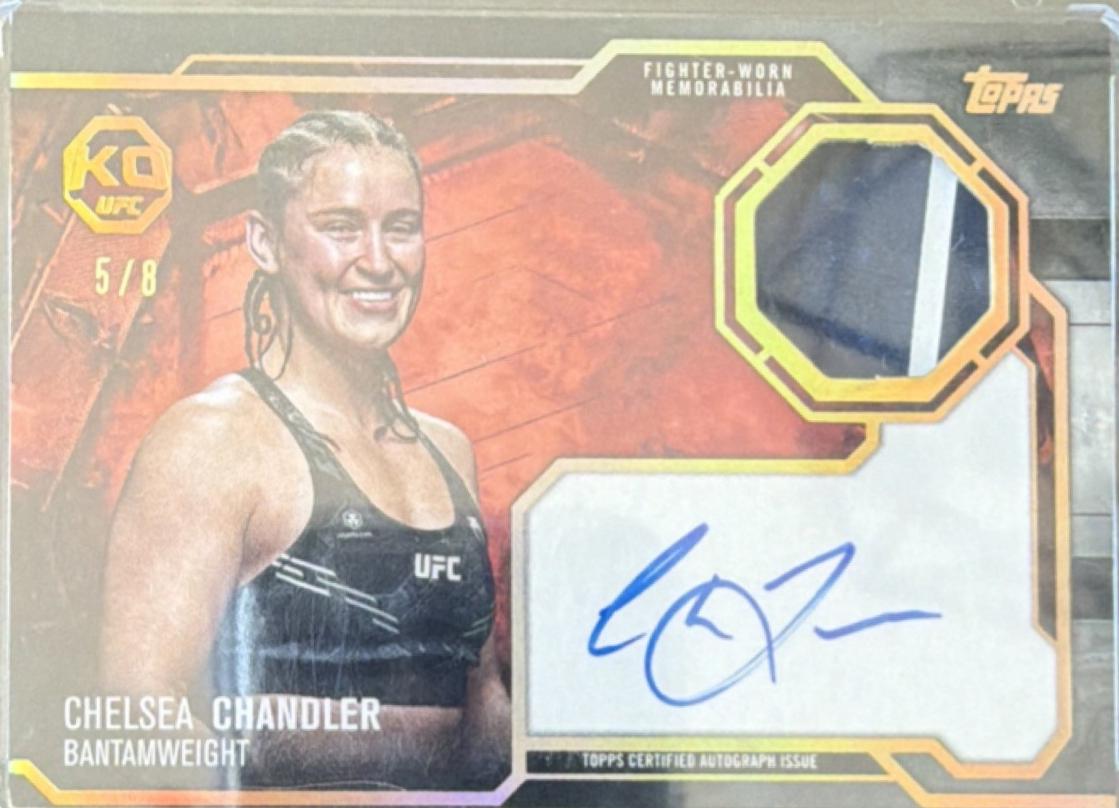 Chelsea Chandler 2025 Topps Knockout UFC Knockout Autograph Relics #KAR-CC Gold