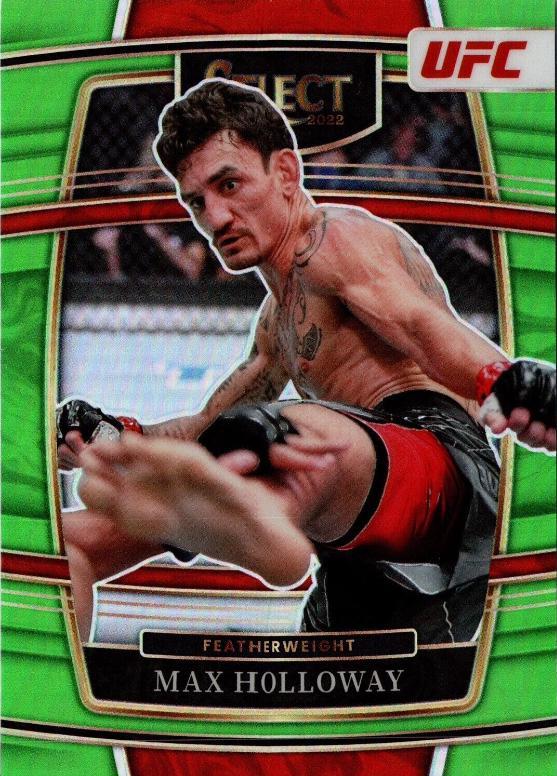 Max Holloway 2022 Panini Select UFC Concourse #65 Neon Green