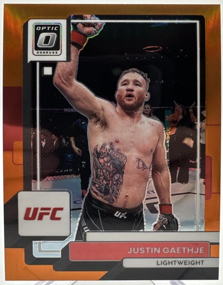 Justin Gaethje 2023 Panini Donruss Optic UFC Base #71 Orange