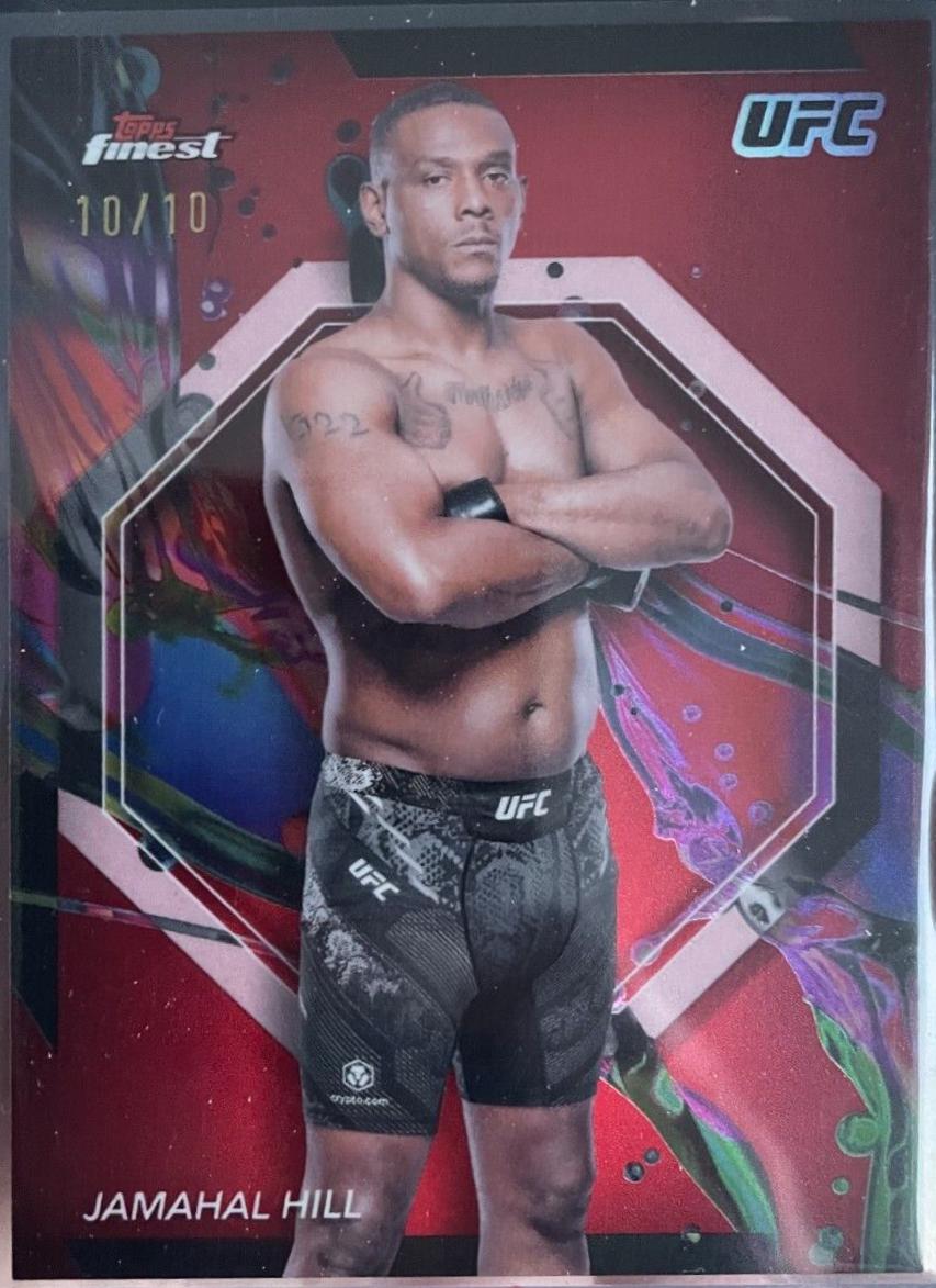 Jamahal Hill 2024 Topps Finest UFC Base Common #36 Red Refractor