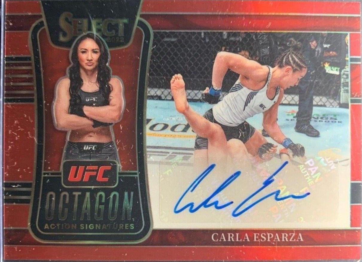 Carla Esparza 2022 Panini Select UFC Octagon Action Signatures #8 Red