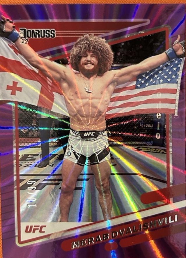 Merab Dvalishvili 2022 Panini Donruss UFC Base #6 Purple Laser