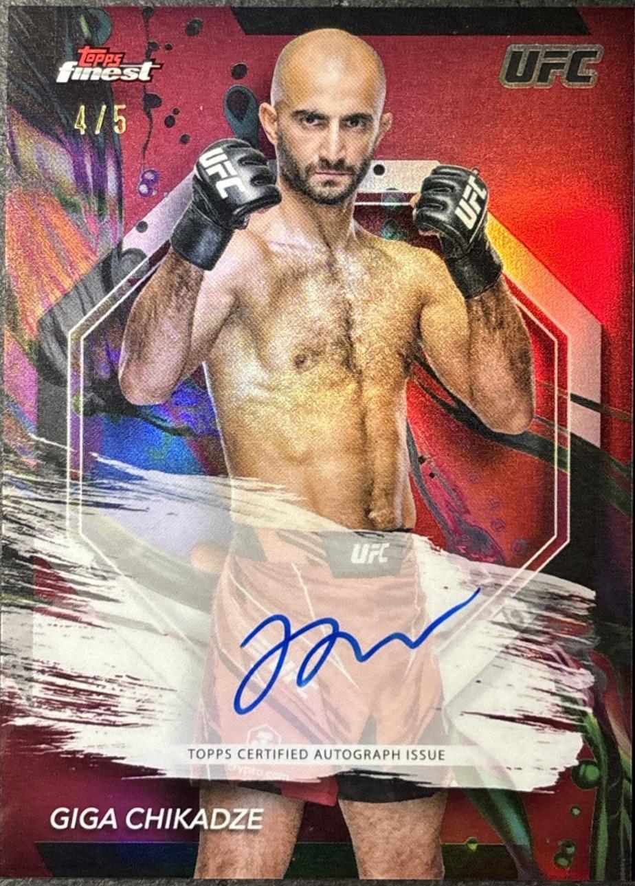 Giga Chikadze 2024 Topps Finest UFC Finest Autographs #FA-GCE Red Refractor